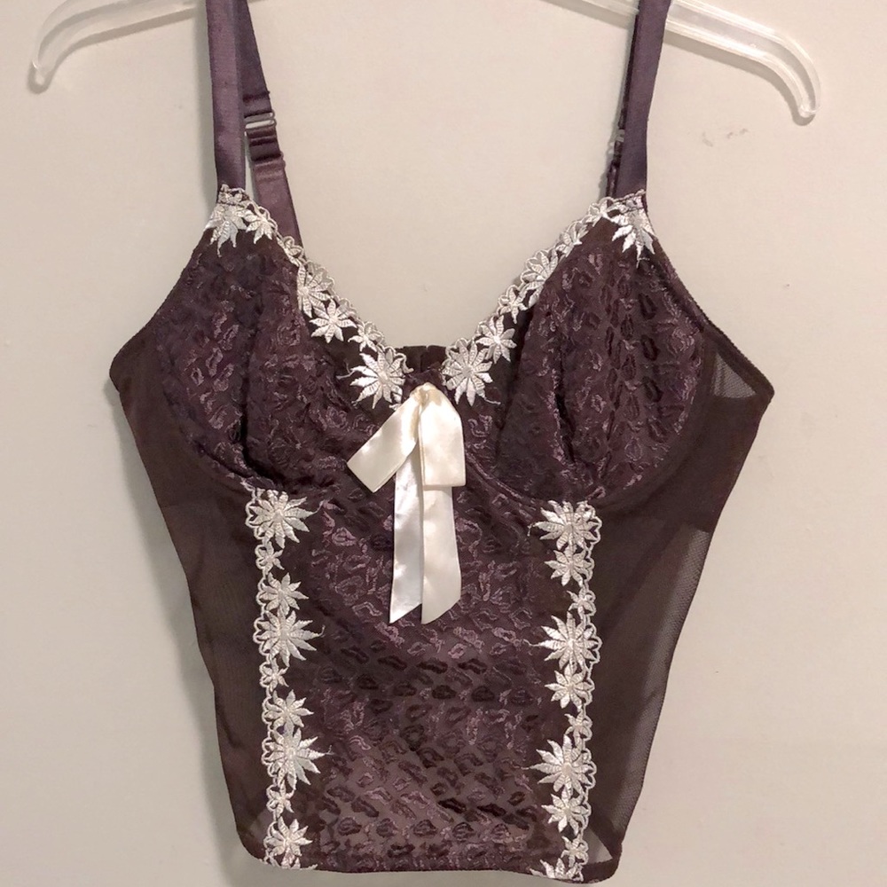 Glamour Corset Top Brown Ivory SZ 38B